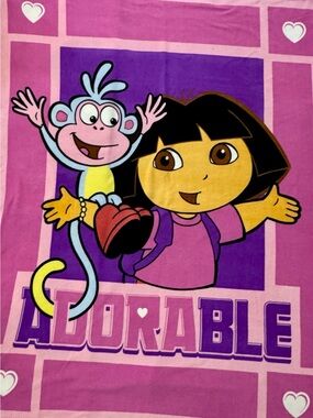 Dora the Explorer Pink Kids Blanket - Adorable Design
